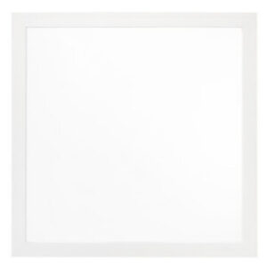 40 Inch Wall Mirror, Sleek Square Wood Frame, White