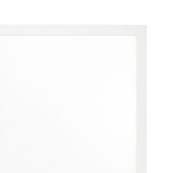 40 Inch Wall Mirror, Sleek Square Wood Frame, White