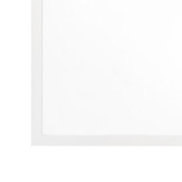 40 Inch Wall Mirror, Sleek Square Wood Frame, White