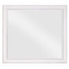 42 Inch Wall Mirror, Molded Sleek Wood Frame, White