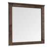 41 Inch Wood Portrait Mirror, Beveled Trim Top, Wood Grain, Oak Brown