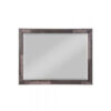 48 Inch Wood Mirror, Landscape, Beveled, Rustic Brown