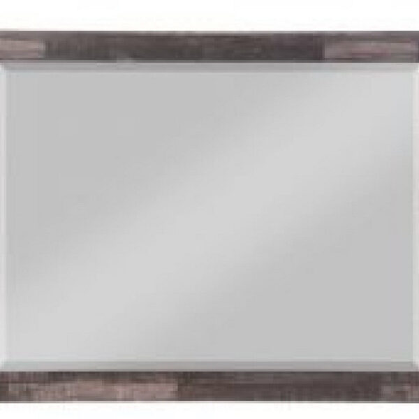 48 Inch Wood Mirror, Landscape, Beveled, Rustic Brown