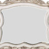50 Inch Solid Wood Mirror, Scalloped, Scroll Ornate Trim, Antique White