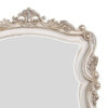 50 Inch Solid Wood Mirror, Scalloped, Scroll Ornate Trim, Antique White