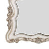 50 Inch Solid Wood Mirror, Scalloped, Scroll Ornate Trim, Antique White