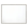 46 Inch Solid Wood Mirror, Shimmering Silver Accent, Landscape, White