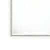 46 Inch Solid Wood Mirror, Shimmering Silver Accent, Landscape, White