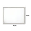46 Inch Solid Wood Mirror, Shimmering Silver Accent, Landscape, White