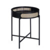 1502202669917d29cdc8b.jpeg Bert 24 Inch Round End Table, Rattan Apron Accent, Metal Legs, Black