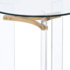 Hale 23 Inch Round End Table, Glass Top, Acrylic Legs, Clear, Gold