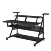 Gia 67 Inch Music Desk Studio Workstation, Keyboard Tray, Shelves, Black