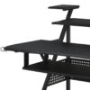 Gia 67 Inch Music Desk Studio Workstation, Keyboard Tray, Shelves, Black