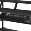Gia 67 Inch Music Desk Studio Workstation, Keyboard Tray, Shelves, Black