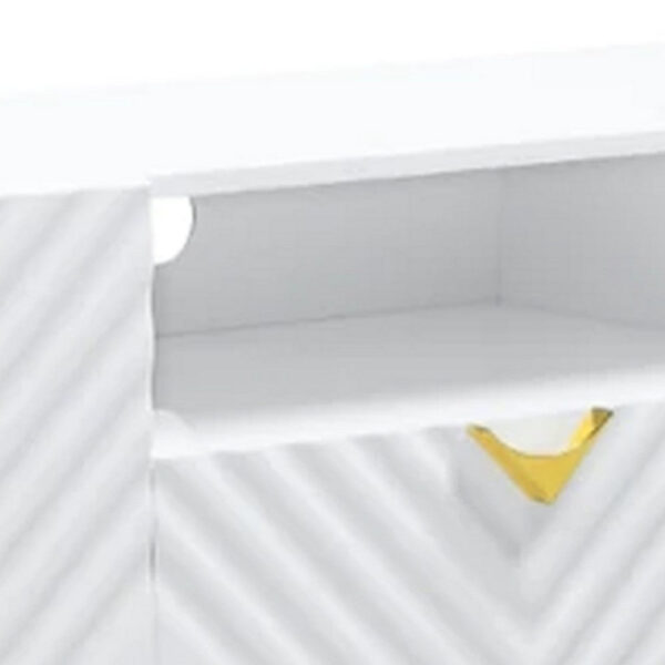 1502202669917dfb9ebbd.jpeg Tyra 79 Inch Modern TV Media Entertainment Center, 2 Doors, White, Gold