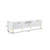 1502202669917dfea51f8.jpeg Tyra 79 Inch Modern TV Media Entertainment Center, 2 Doors, White, Gold