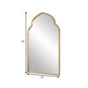 38 Inch Wood Wall Mirror, Moroccan Style, Antique Gold