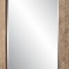 39 Inch Wood Frame Wall Mirror, Chevron Design, Brown