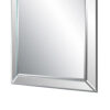 39 Inch Wood Mirror, Mirrored Frame, Beveled Panels, Silver