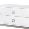 Hart 32 Inch Modern Nightstand, 2 Drawers, Textured Lacquer Finish, White