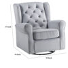 35 Inch Accent Swivel Chair, Glider, Tufted Back, Gray