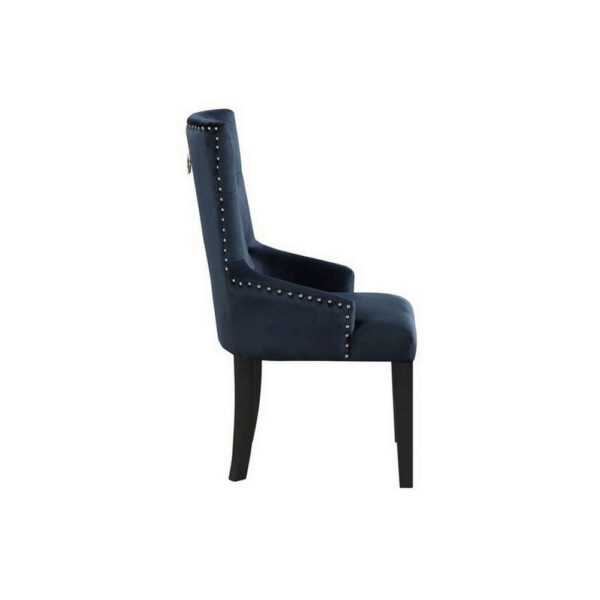 1502202669917ef7cedf3.jpeg Luna 41 Inch Modern Accent Chair, Tight Back, Button Tufted, Velvet, Blue