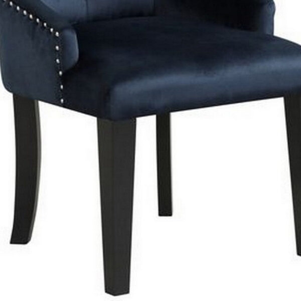 1502202669917ef947670.jpeg Luna 41 Inch Modern Accent Chair, Tight Back, Button Tufted, Velvet, Blue