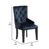 1502202669917efac8666.jpeg Luna 41 Inch Modern Accent Chair, Tight Back, Button Tufted, Velvet, Blue