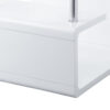 24 Inch Square Accent End Table, Glass Top, Open Shelf, White, Chrome