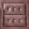 Rex 17 Inch Modern Upholstered Nightstand, 2 Drawer, Crystal Handles, Pink