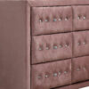 Rex 40 Inch Modern Upholstered Dresser, 6 Drawers, Crystal Handles, Pink