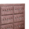 Rex 40 Inch Modern Upholstered Dresser, 6 Drawers, Crystal Handles, Pink