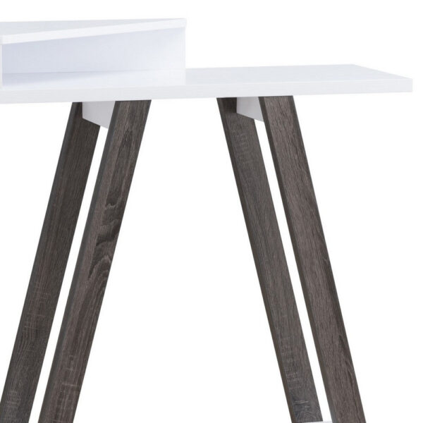 Baki 38 Inch Modern Wood Side Console Table, Corner Compartment, White