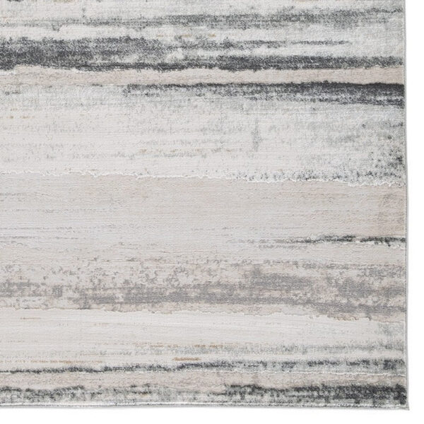 Oxy 8 x 10 Modern Area Rug, Clean Abstract Design, Soft Fabric, Gray, Gold