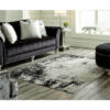 Jude 5 X 7 Modern Area Rug, Abstract Art Design, Fabric, Medium, Black Gray