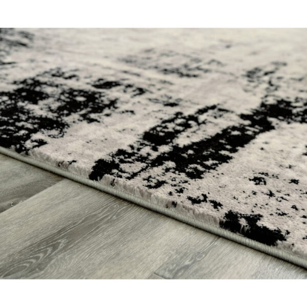 Jude 5 X 7 Modern Area Rug, Abstract Art Design, Fabric, Medium, Black Gray