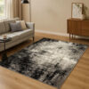 Jude 5 X 7 Modern Area Rug, Abstract Art Design, Fabric, Medium, Black Gray