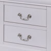 24 Inch Modern Classic Nightstand, 2 Drawers, Drop Handles, Wood, White