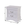24 Inch Modern Classic Nightstand, 2 Drawers, Drop Handles, Wood, White