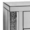 15022026699180554b46d.jpeg Noe 26 Inch 3 Drawer Accent Table Nightstand, Mirrored, Faux Diamond Inlay, Silver