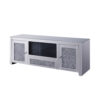 150220266991806bd895b.jpeg Noe 59 Inch Wood TV Entertainment Media Console, Faux Diamond Inlay, Silver