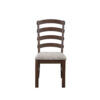 19 Inch Solid Wood Dining Chair, Curved Ladderback, Set of 2, Brown
