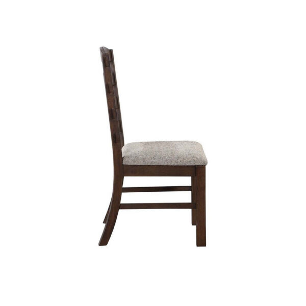 19 Inch Solid Wood Dining Chair, Curved Ladderback, Set of 2, Brown