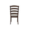 19 Inch Solid Wood Dining Chair, Curved Ladderback, Set of 2, Brown