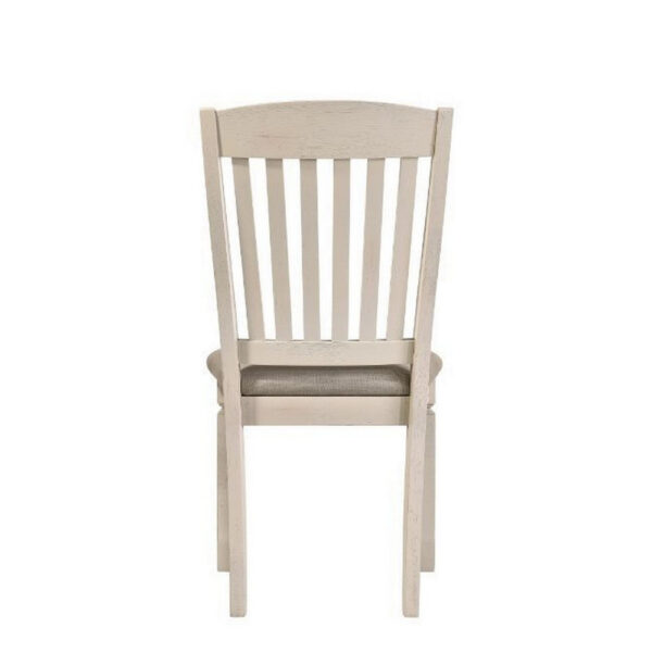 15022026699180d075f7c.jpeg 18 Inch Dining Chair, Fabric Padded Seat, Slatted, Set of 2, Antique White