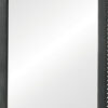 Cale 40 Inch Modern Portrait Mirror, Velvet Upholstery, Nailhead Trim, Gray