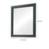 Cale 40 Inch Modern Portrait Mirror, Velvet Upholstery, Nailhead Trim, Gray