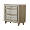 150220266991810f4dc36.jpeg Matt 30 Inch Modern Nightstand, 3 Drawers, Velvet Tufted, Ivory Light Brown