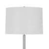 Charlie 61 Inch Modern Floor Lamp, Wood Table, 1 USB, Glossy, White, Brown