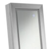 58 Inch Full Body Floor Cheval Mirror, Jewelry Storage, LED, Silver